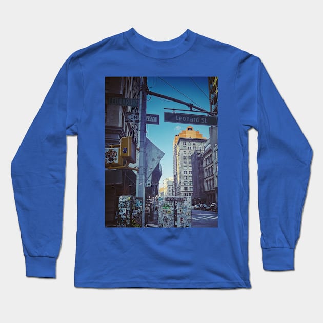 Manhattan Street Signs Graffiti NYC Long Sleeve T-Shirt by eleonoraingrid